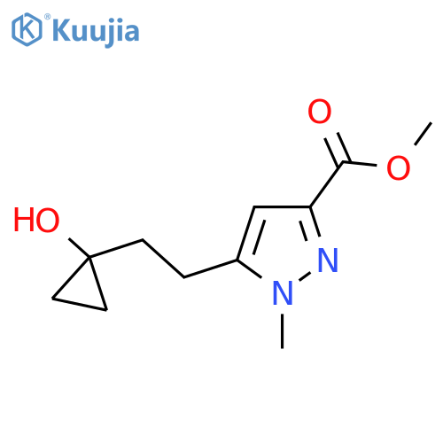 methyl 5-2-(1-hydroxycyclopropyl)ethyl-1-methyl-1H-pyrazole-3-carboxylate structure