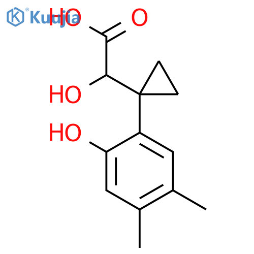 2-hydroxy-2-1-(2-hydroxy-4,5-dimethylphenyl)cyclopropylacetic acid structure