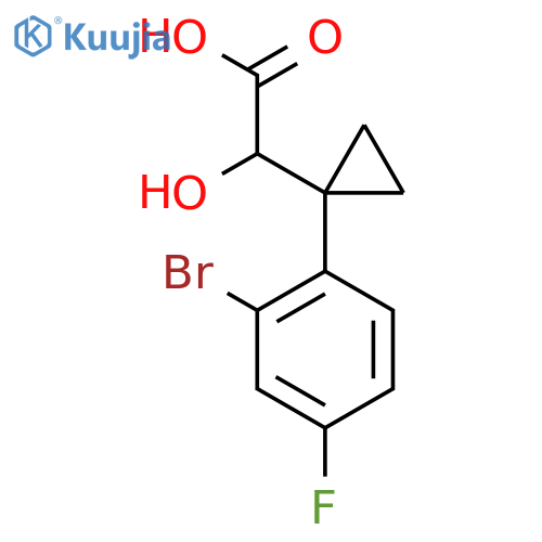2-1-(2-bromo-4-fluorophenyl)cyclopropyl-2-hydroxyacetic acid structure