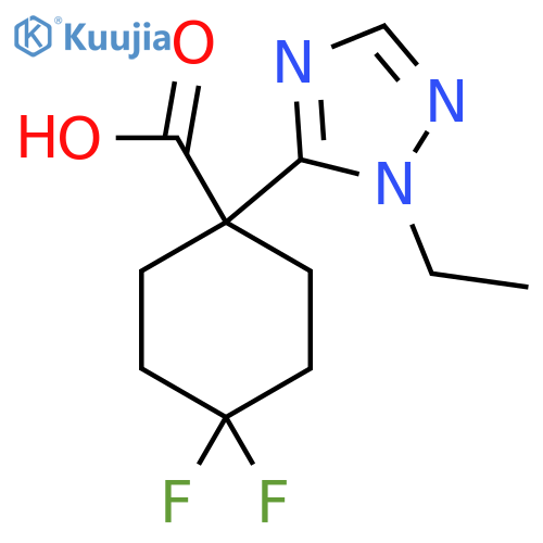1-(1-ethyl-1H-1,2,4-triazol-5-yl)-4,4-difluorocyclohexane-1-carboxylic acid structure