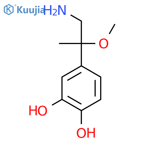 4-(1-amino-2-methoxypropan-2-yl)benzene-1,2-diol structure