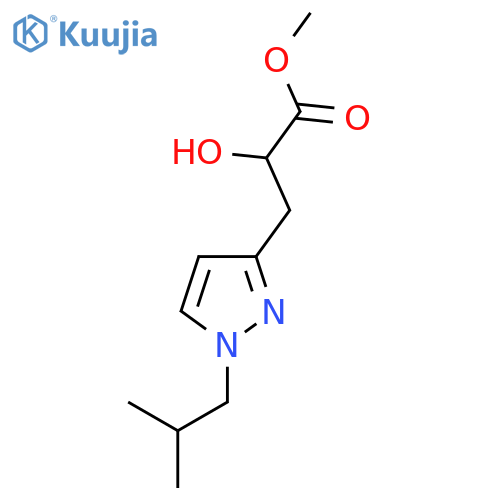 methyl 2-hydroxy-3-1-(2-methylpropyl)-1H-pyrazol-3-ylpropanoate structure