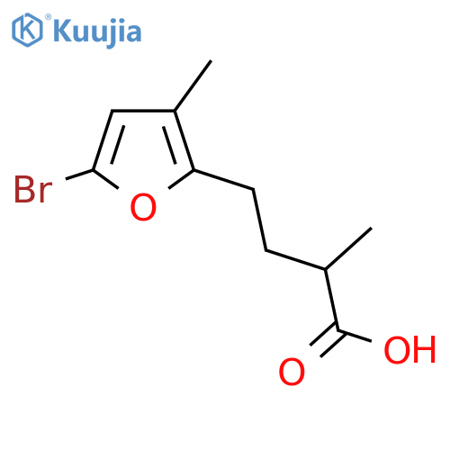 4-(5-bromo-3-methylfuran-2-yl)-2-methylbutanoic acid structure