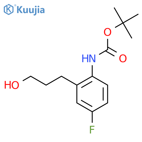 tert-butyl N-4-fluoro-2-(3-hydroxypropyl)phenylcarbamate structure