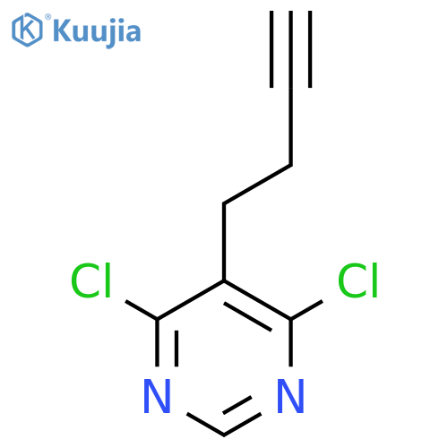 5-(but-3-yn-1-yl)-4,6-dichloropyrimidine structure
