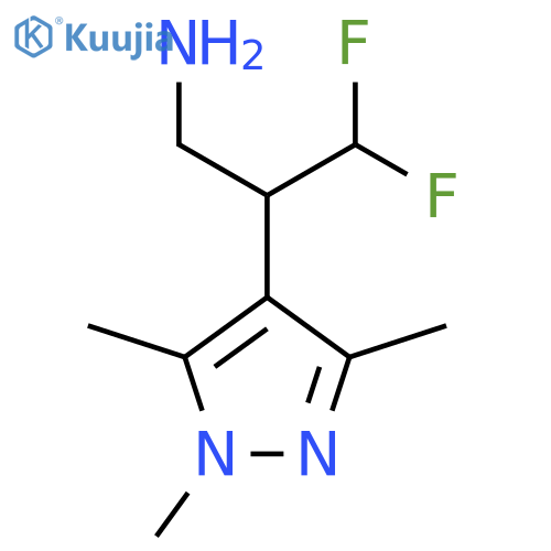 3,3-difluoro-2-(trimethyl-1H-pyrazol-4-yl)propan-1-amine structure
