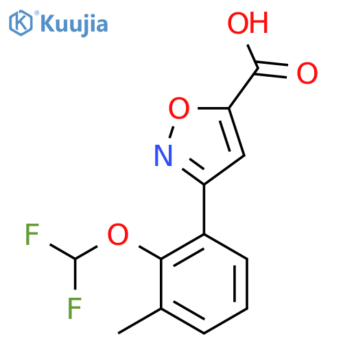 3-2-(difluoromethoxy)-3-methylphenyl-1,2-oxazole-5-carboxylic acid structure