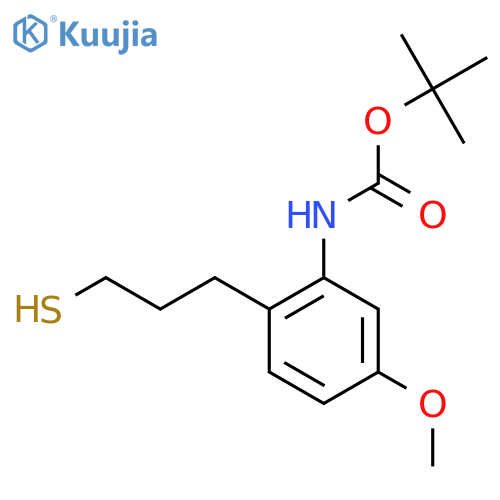 tert-butyl N-5-methoxy-2-(3-sulfanylpropyl)phenylcarbamate structure