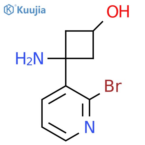 3-amino-3-(2-bromopyridin-3-yl)cyclobutan-1-ol structure