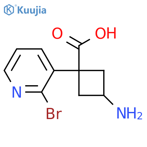 3-amino-1-(2-bromopyridin-3-yl)cyclobutane-1-carboxylic acid structure