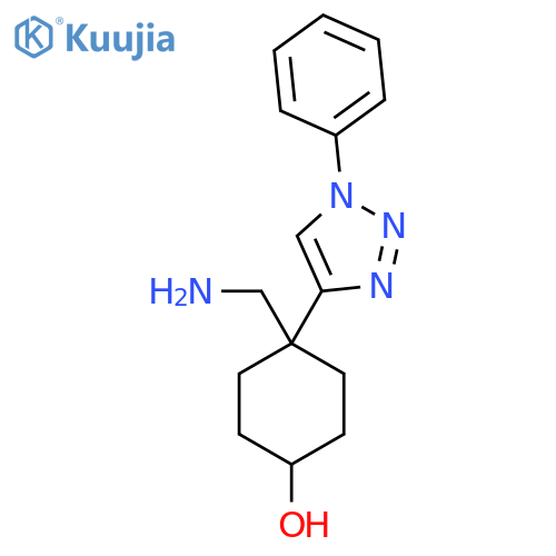 4-(aminomethyl)-4-(1-phenyl-1H-1,2,3-triazol-4-yl)cyclohexan-1-ol structure