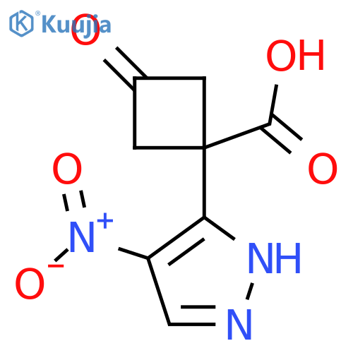 1-(4-nitro-1H-pyrazol-3-yl)-3-oxocyclobutane-1-carboxylic acid structure