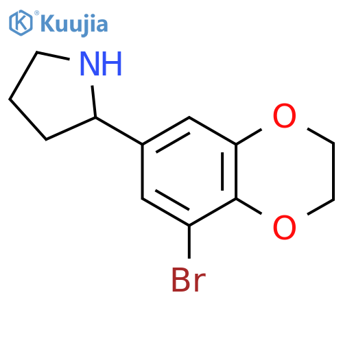 2-(8-bromo-2,3-dihydro-1,4-benzodioxin-6-yl)pyrrolidine structure