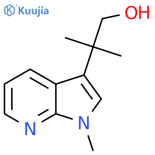 2-methyl-2-{1-methyl-1H-pyrrolo2,3-bpyridin-3-yl}propan-1-ol structure