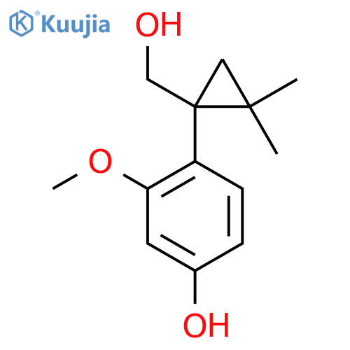 4-1-(hydroxymethyl)-2,2-dimethylcyclopropyl-3-methoxyphenol structure