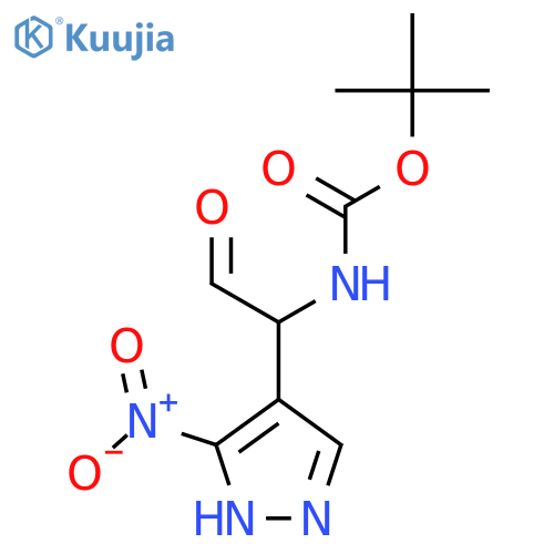 tert-butyl N-[1-(3-nitro-1H-pyrazol-4-yl)-2-oxoethyl]carbamate structure
