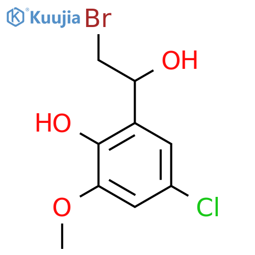 2-(2-bromo-1-hydroxyethyl)-4-chloro-6-methoxyphenol structure