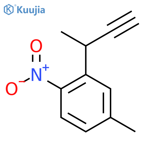 2-(but-3-yn-2-yl)-4-methyl-1-nitrobenzene structure
