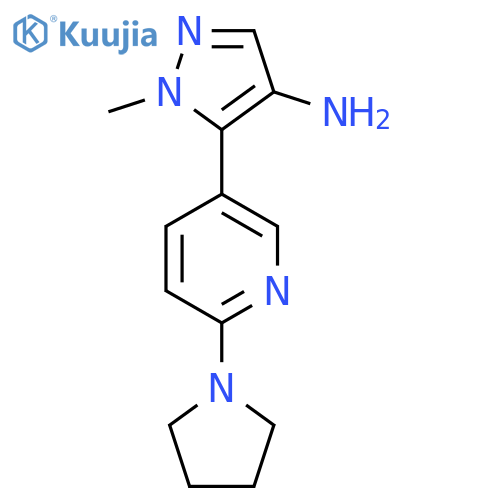 1-methyl-5-6-(pyrrolidin-1-yl)pyridin-3-yl-1H-pyrazol-4-amine structure