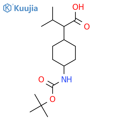 2-(4-{(tert-butoxy)carbonylamino}cyclohexyl)-3-methylbutanoic acid structure