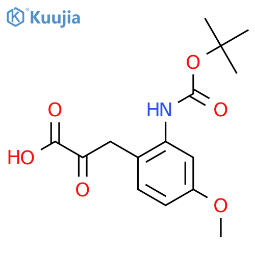 3-(2-{(tert-butoxy)carbonylamino}-4-methoxyphenyl)-2-oxopropanoic acid structure