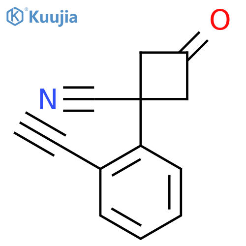1-(2-ethynylphenyl)-3-oxocyclobutane-1-carbonitrile structure