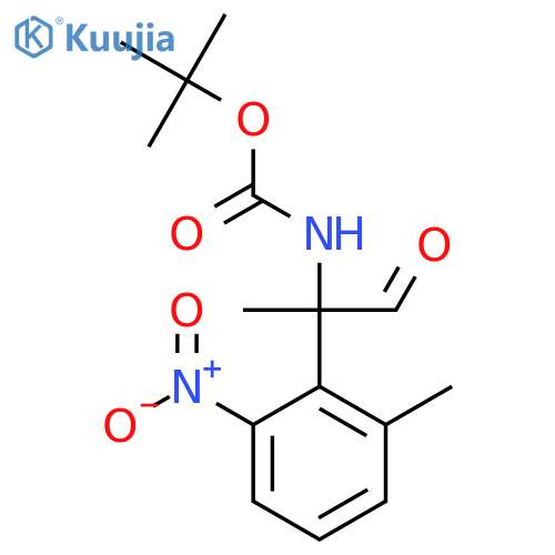 tert-butyl N-2-(2-methyl-6-nitrophenyl)-1-oxopropan-2-ylcarbamate structure