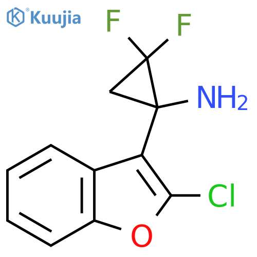 1-(2-chloro-1-benzofuran-3-yl)-2,2-difluorocyclopropan-1-amine structure