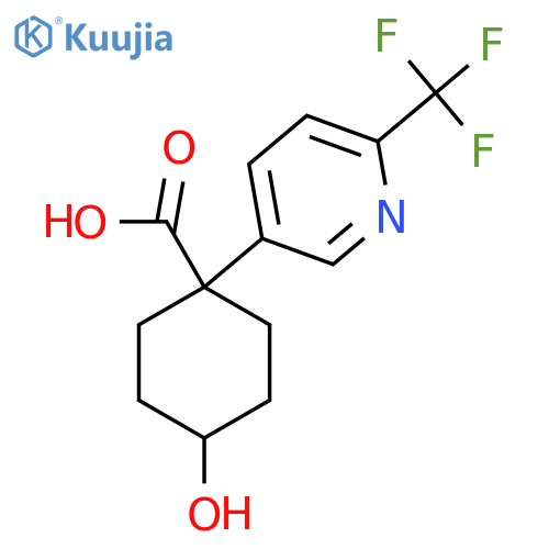 4-hydroxy-1-6-(trifluoromethyl)pyridin-3-ylcyclohexane-1-carboxylic acid structure