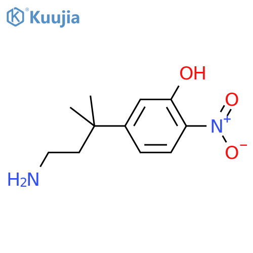 5-(4-amino-2-methylbutan-2-yl)-2-nitrophenol structure