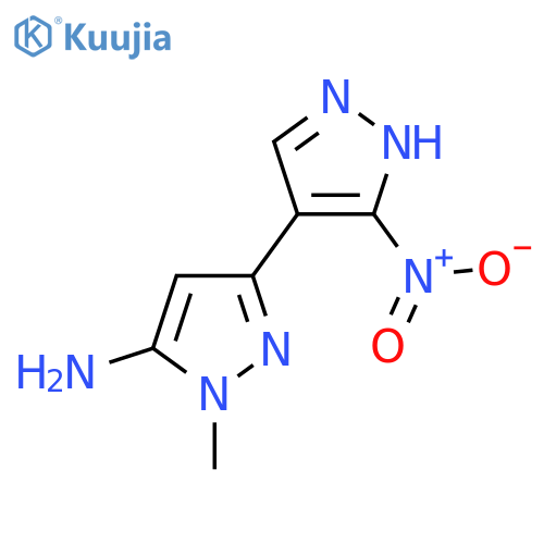 1-methyl-3-(3-nitro-1H-pyrazol-4-yl)-1H-pyrazol-5-amine structure