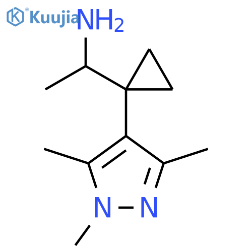 1-1-(trimethyl-1H-pyrazol-4-yl)cyclopropylethan-1-amine structure