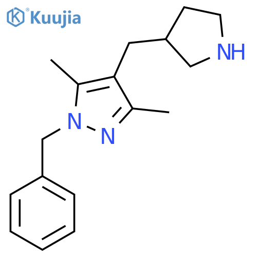 1-benzyl-3,5-dimethyl-4-(pyrrolidin-3-yl)methyl-1H-pyrazole structure