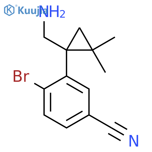 3-1-(aminomethyl)-2,2-dimethylcyclopropyl-4-bromobenzonitrile structure