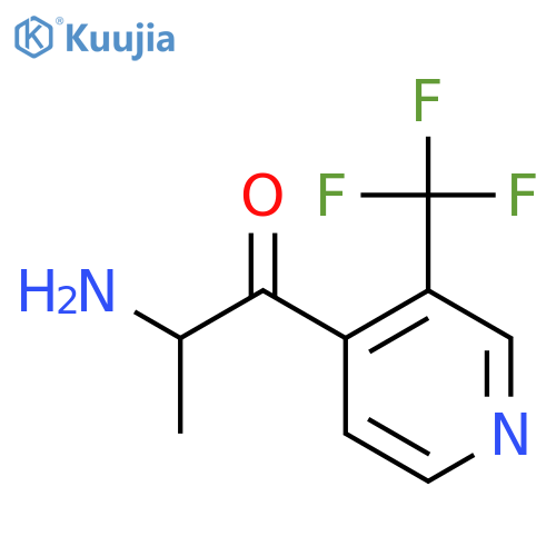 2-amino-1-3-(trifluoromethyl)pyridin-4-ylpropan-1-one structure