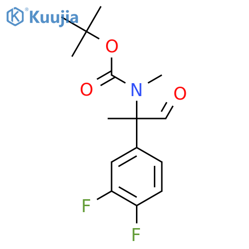 tert-butyl N-[2-(3,4-difluorophenyl)-1-oxopropan-2-yl]-N-methylcarbamate structure