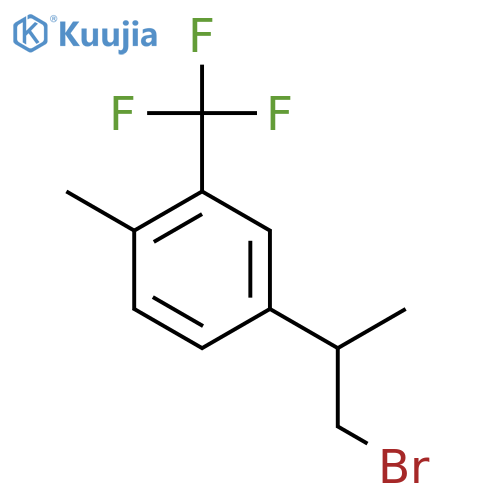 4-(1-bromopropan-2-yl)-1-methyl-2-(trifluoromethyl)benzene structure
