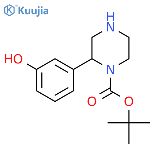 tert-butyl 2-(3-hydroxyphenyl)piperazine-1-carboxylate structure