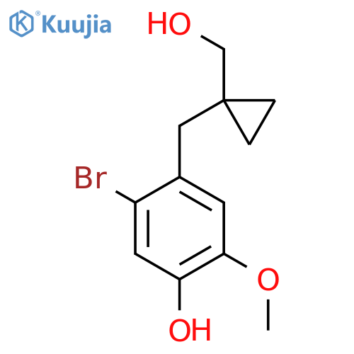 5-bromo-4-{1-(hydroxymethyl)cyclopropylmethyl}-2-methoxyphenol structure