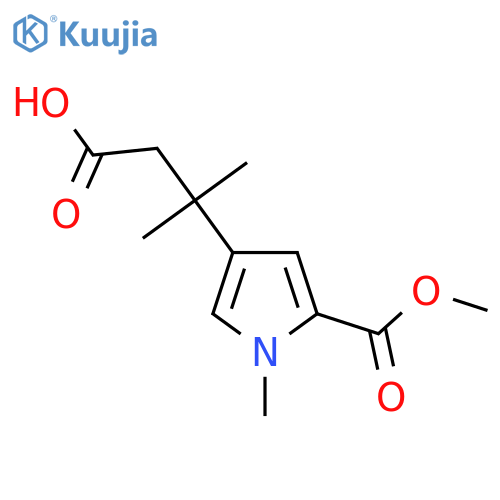 3-5-(methoxycarbonyl)-1-methyl-1H-pyrrol-3-yl-3-methylbutanoic acid structure