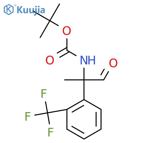tert-butyl N-{1-oxo-2-2-(trifluoromethyl)phenylpropan-2-yl}carbamate structure