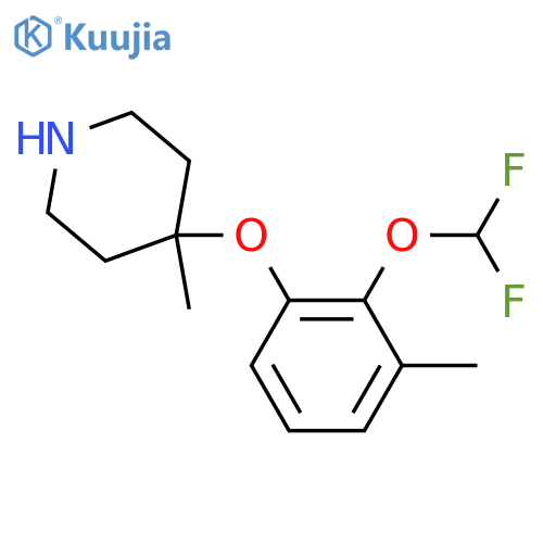 4-2-(difluoromethoxy)-3-methylphenoxy-4-methylpiperidine structure