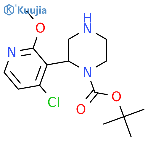 tert-butyl 2-(4-chloro-2-methoxypyridin-3-yl)piperazine-1-carboxylate structure