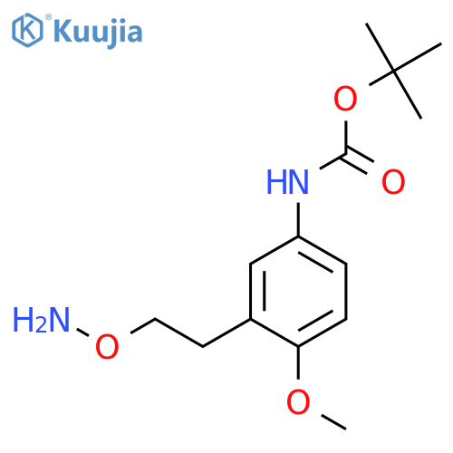 tert-butyl N-{3-2-(aminooxy)ethyl-4-methoxyphenyl}carbamate structure