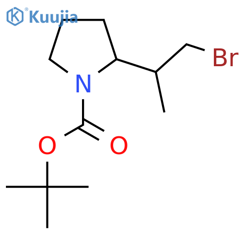tert-butyl 2-(1-bromopropan-2-yl)pyrrolidine-1-carboxylate structure