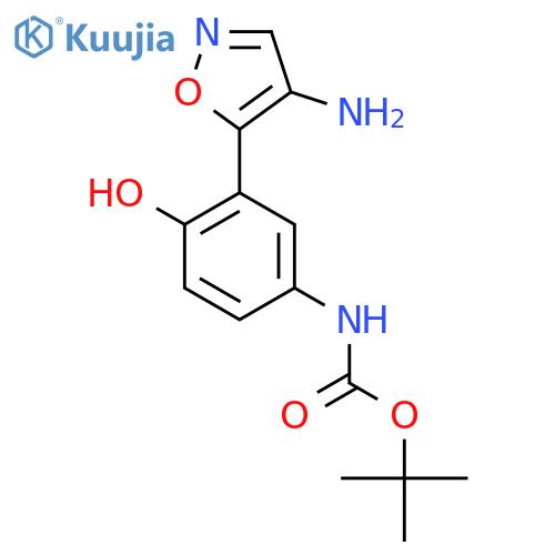 tert-butyl N-[3-(4-amino-1,2-oxazol-5-yl)-4-hydroxyphenyl]carbamate structure