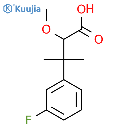 3-(3-fluorophenyl)-2-methoxy-3-methylbutanoic acid structure