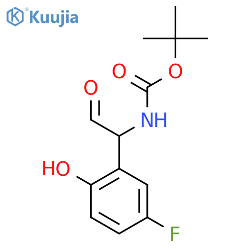 tert-butyl N-1-(5-fluoro-2-hydroxyphenyl)-2-oxoethylcarbamate structure