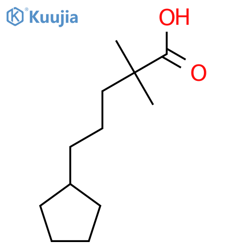 5-cyclopentyl-2,2-dimethylpentanoic acid structure