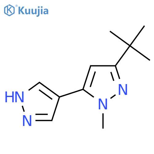 3-tert-butyl-1-methyl-5-(1H-pyrazol-4-yl)-1H-pyrazole structure